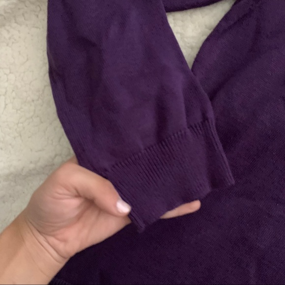 Karen Scott solid purple sweater - Picture 4 of 6